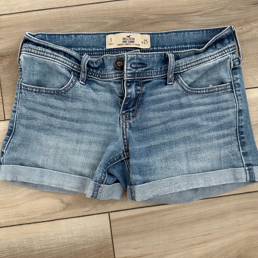 Hollister Midi Jean Denim Shorts